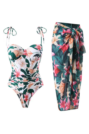 Maillots de bain de plage une pièce imprimé floral